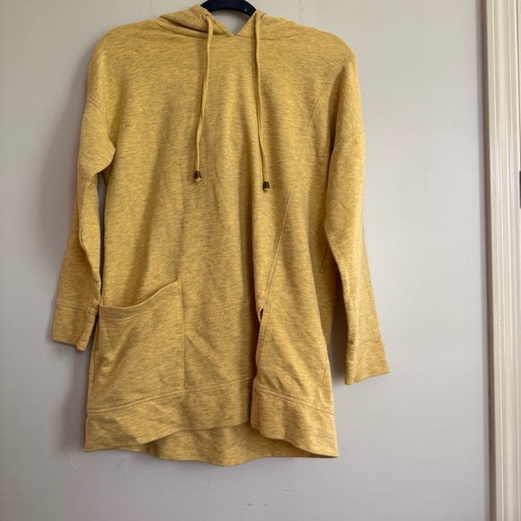 Soft Surroundings Heather Yellow "Soho Pullover" Hoodie Sweatshirt Tunic Size Sm - Picture 2 of 14